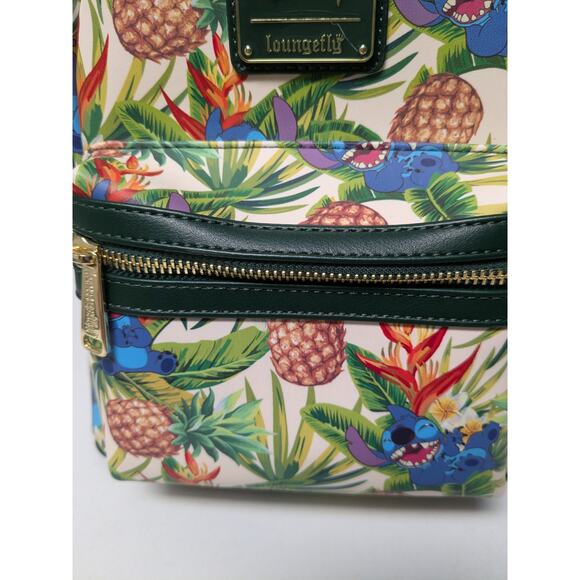 Disney Loungefly Lilo & Stitch Hawaiian Pineapple All Over Print Mini Backpack main image 9